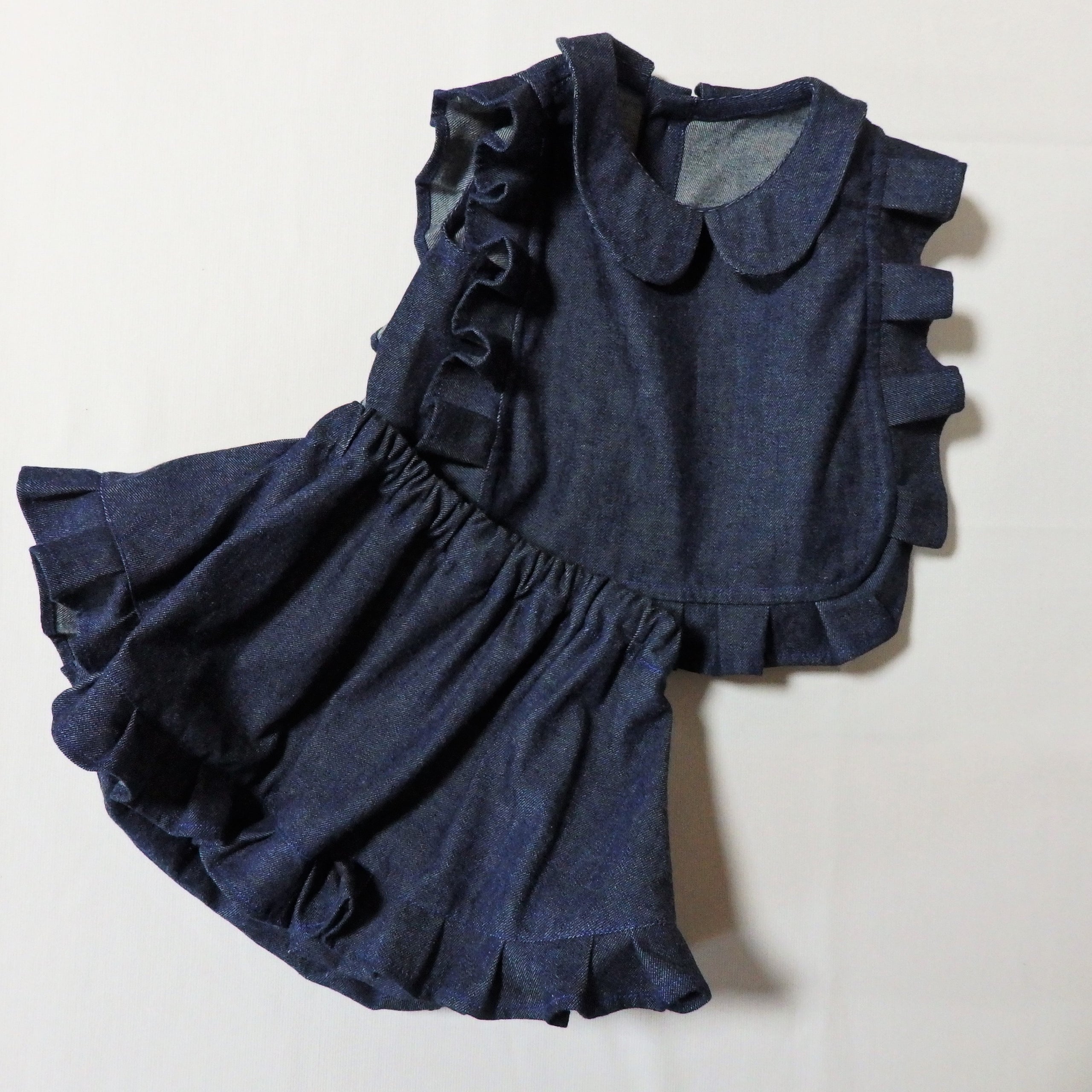 こども服oto-フリルブラウスセットアップ_A011_デニム80cm | oto